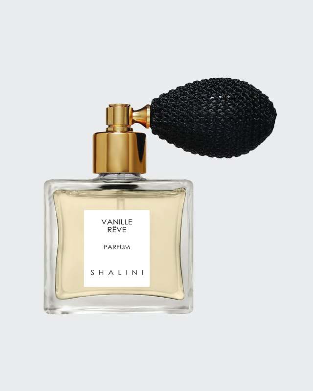 Vanille Reve Parfum in Cubique Glass Bottle with Black Bulb Atomizer, 1.7 oz./ 50 mL